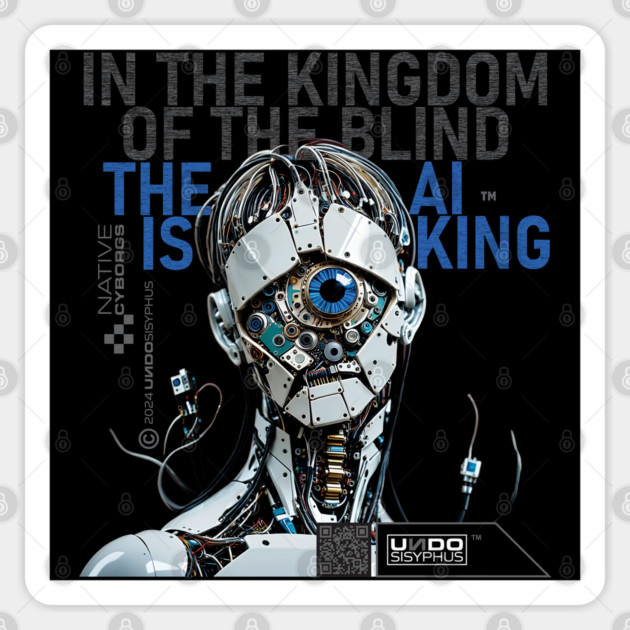 Cyclope AI (Black) | UndoSisyphus™ Dystechtopia™ Collection Sticker by UndoSisyphus