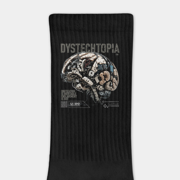 Digitised Brain (Black) | UndoSisyphus™ Dystechtopia™ Collection by UndoSisyphus
