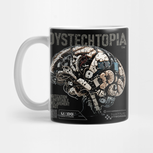 Digitised Brain (Black) | UndoSisyphus™ Dystechtopia™ Collection by UndoSisyphus