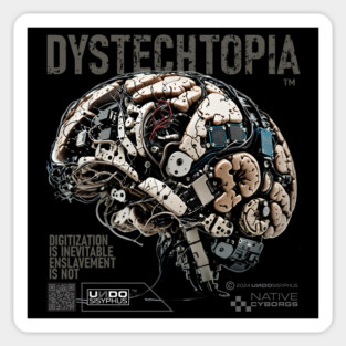 Digitised Brain (Black) | UndoSisyphus™ Dystechtopia™ Collection Sticker