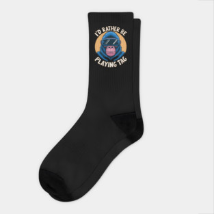I'd Rather Playing Tag Gorilla Monkey Socks