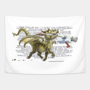 Dragon Fetch! with text Tapestry
