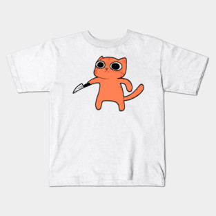 Funny Angry Orange Cat, Love Cats Kids T-Shirt