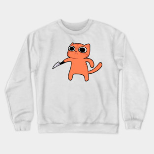 Funny Angry Orange Cat, Love Cats Crewneck Sweatshirt
