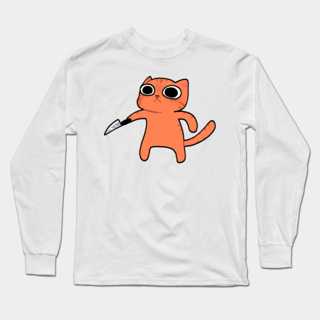 Funny Angry Orange Cat, Love Cats Long Sleeve T-Shirt by logiamerch