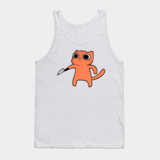 Funny Angry Orange Cat, Love Cats Tank Top