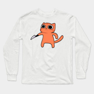 Funny Angry Orange Cat, Love Cats Long Sleeve T-Shirt