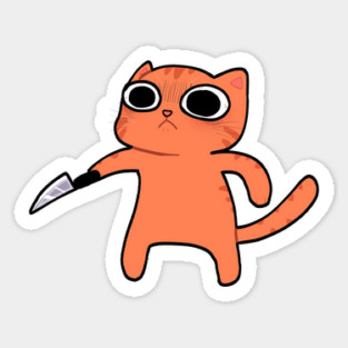 Funny Angry Orange Cat, Love Cats Sticker