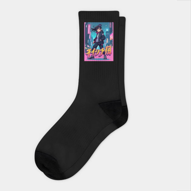 Dynamic Anime Vibes: A Journey of Color and Emotion Socks by Steve