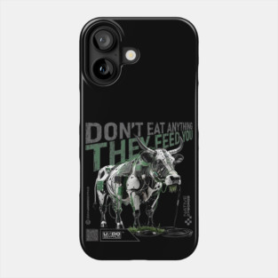 Cyborg Cow 02 (Black) - Don't Eat Anything They Feed You | UndoSisyphus™ Dystechtopia™ Collection Phone Case