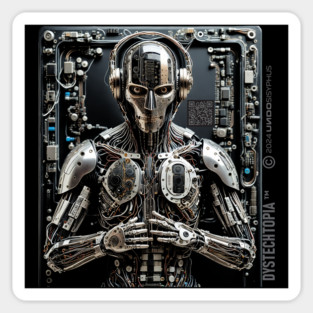 Dystopian Cyborg (Black) | UndoSisyphus™ Dystechtopia™ Collection Sticker