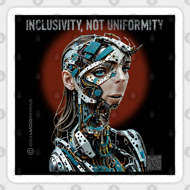 Inclusivity, Not Uniformity (Black) | UndoSisyphus™ Dystechtopia™ Collection Sticker by UndoSisyphus