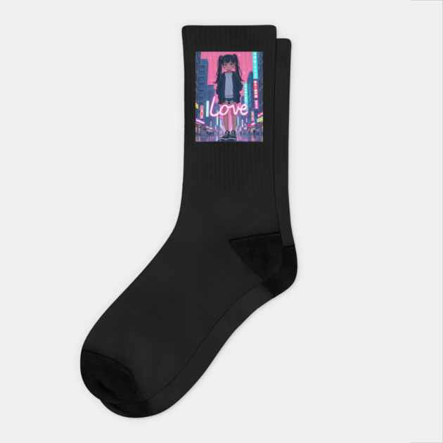 Dynamic Anime Vibes: A Journey of Color and Emotion Socks by Steve