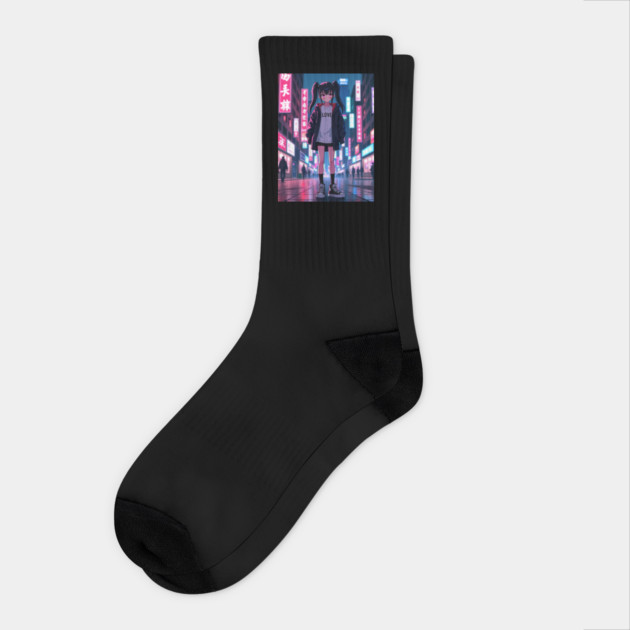 Dynamic Anime Vibes: A Journey of Color and Emotion Socks by Steve