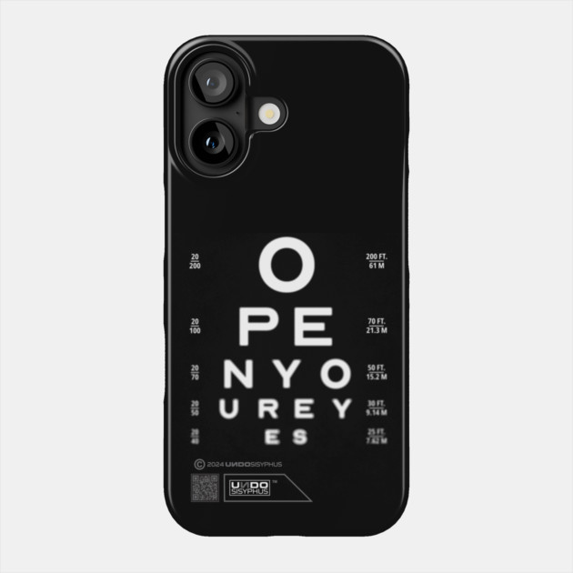 Open Your Eyes (Black) | UndoSisyphus™ Dystechtopia™ Collection Phone Case by UndoSisyphus