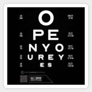 Open Your Eyes (Black) | UndoSisyphus™ Dystechtopia™ Collection Sticker