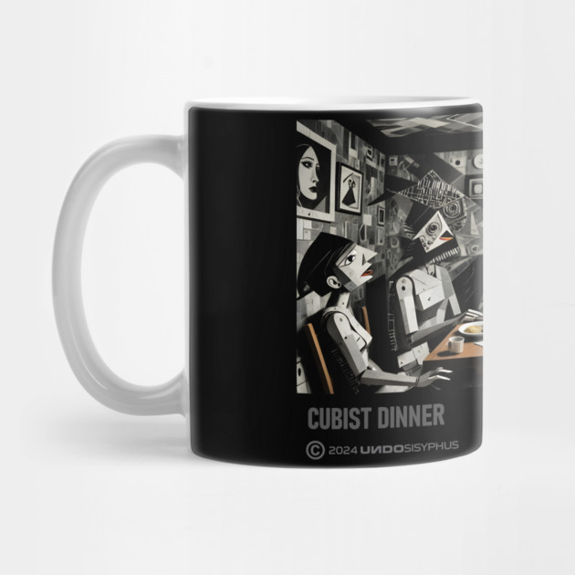Cubist Dinner (Black) | UndoSisyphus™ Digital Avant-Garde Collection by UndoSisyphus