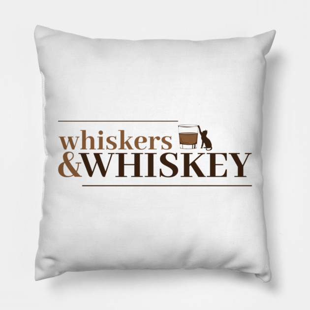 Whiskey and Whiskers Pillow by Laura Contarino