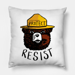 National Park Resist Protect Smokey the Bear Resist Pillow