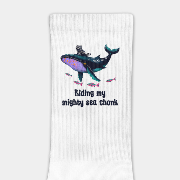 Raccoon Adventure Riding its Mighty Sea Chonk whale by Luxinda