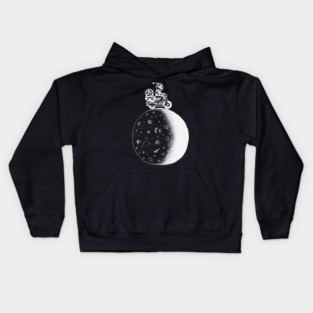 Driving on the moon Kids Hoodie