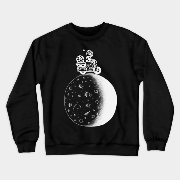 Driving on the moon Crewneck Sweatshirt by Pixel Threads 