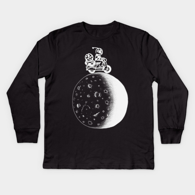 Driving on the moon Kids Long Sleeve T-Shirt by Pixel Threads 