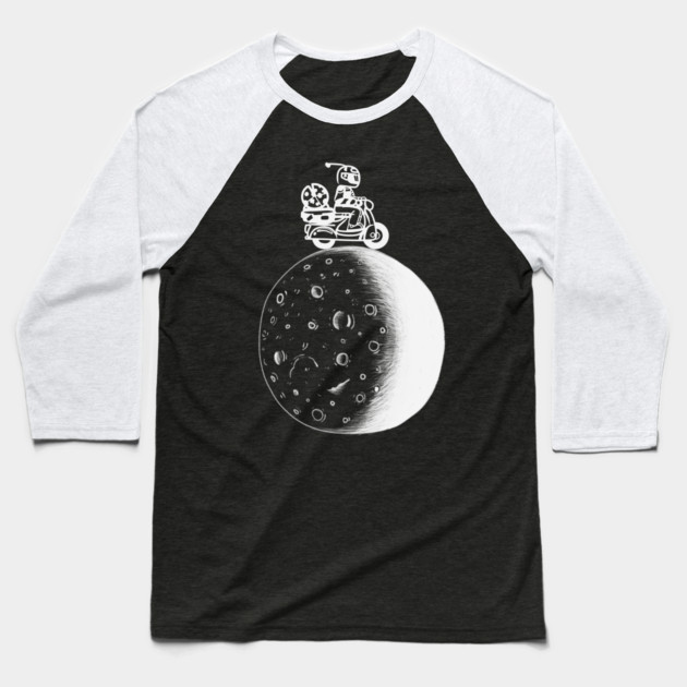 Driving on the moon Baseball T-Shirt by Pixel Threads 