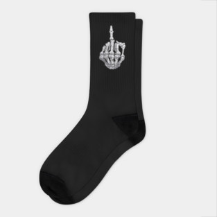 vintage Funny Halloween Middle Finger Skeleton Hand Skull Adult Socks