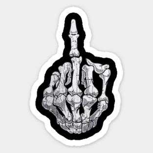 vintage Funny Halloween Middle Finger Skeleton Hand Skull Adult Sticker