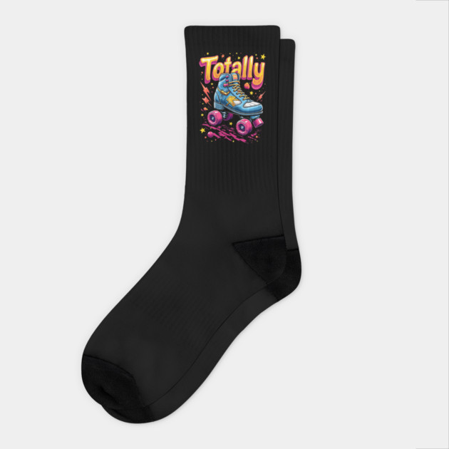 Retro Roller Skate Graphic Tee Socks by Urbanprint