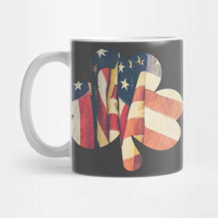 Vintage American Luck – Shamrock with USA Flag Mug