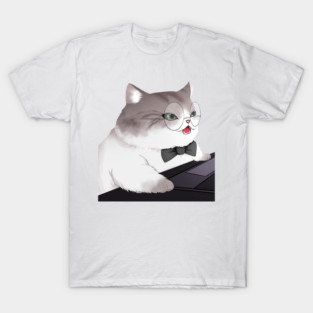 Funny Cat Working o Laptop, Love Cats T-Shirt