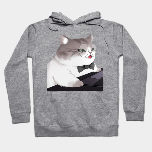 Funny Cat Working o Laptop, Love Cats Hoodie by logiamerch