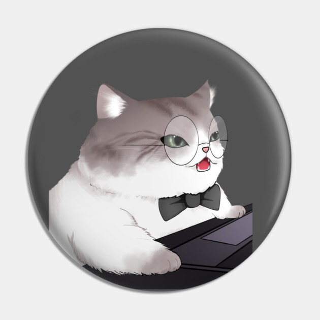 Funny Cat Working o Laptop, Love Cats Pin by logiamerch