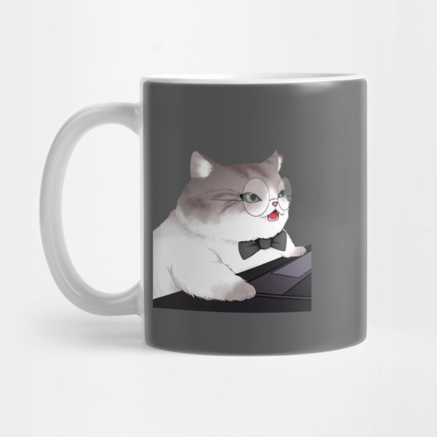 Funny Cat Working o Laptop, Love Cats by logiamerch