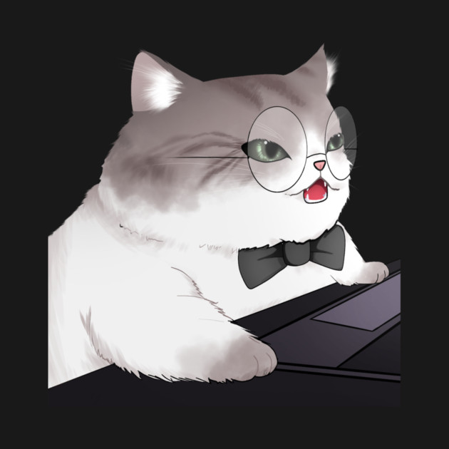 Funny Cat Working o Laptop, Love Cats by logiamerch