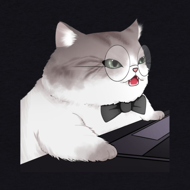 Funny Cat Working o Laptop, Love Cats by logiamerch