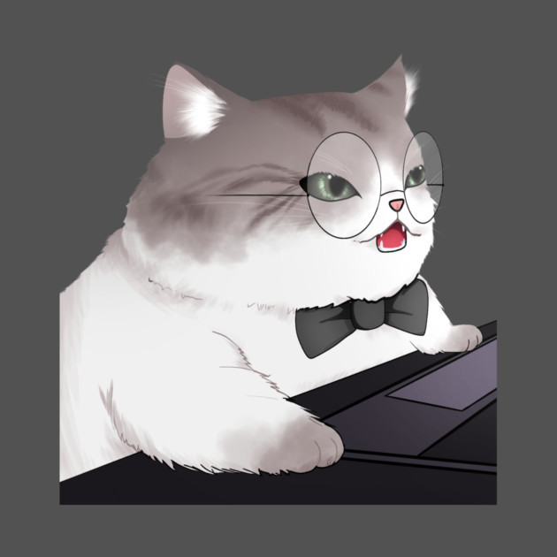 Funny Cat Working o Laptop, Love Cats by logiamerch