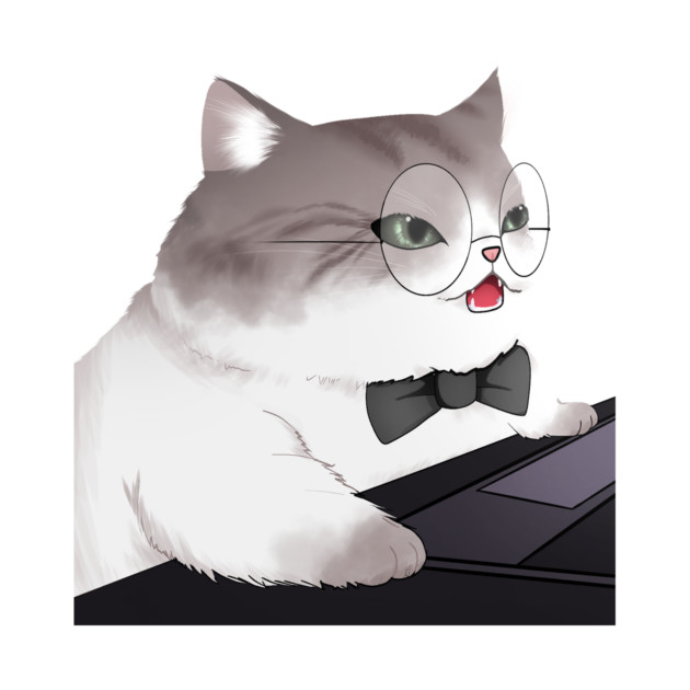 Funny Cat Working o Laptop, Love Cats by logiamerch