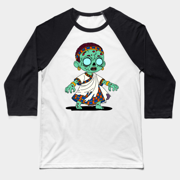 Cute Congolese Zombie Baseball T-Shirt by H. R. Sinclair