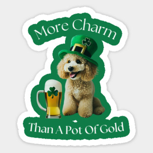 St Patrick’s Day Poodle Sticker