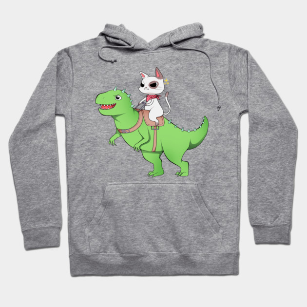 Funny Cat Riding Dinosaur, Love Cats Hoodie by logiamerch
