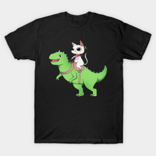 Funny Cat Riding Dinosaur, Love Cats T-Shirt