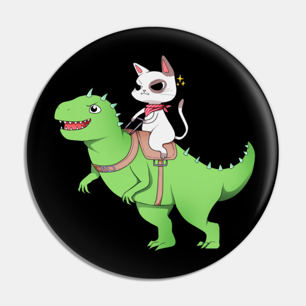 Funny Cat Riding Dinosaur, Love Cats Pin by logiamerch