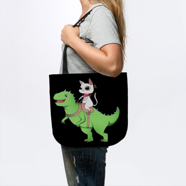 Funny Cat Riding Dinosaur, Love Cats by logiamerch