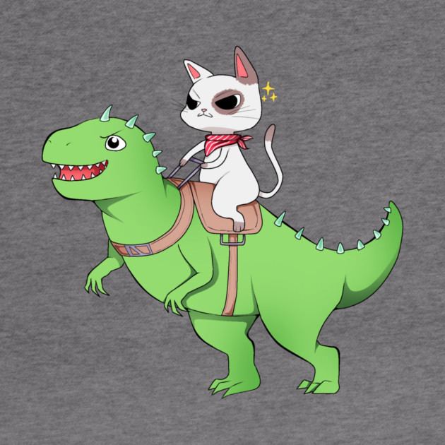 Funny Cat Riding Dinosaur, Love Cats by logiamerch