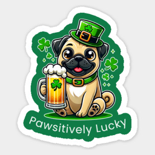 St. Patrick’s Day Pug Sticker