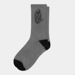 Black Jaguar Panther, Big Cat Art Socks