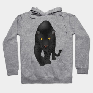 Black Jaguar Panther, Big Cat Art Hoodie